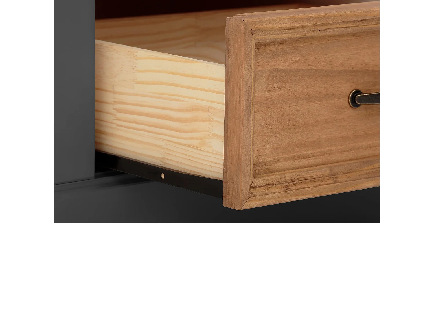 Selma | Buffet avec 5 portes et 4 tiroirs en pin anthracite