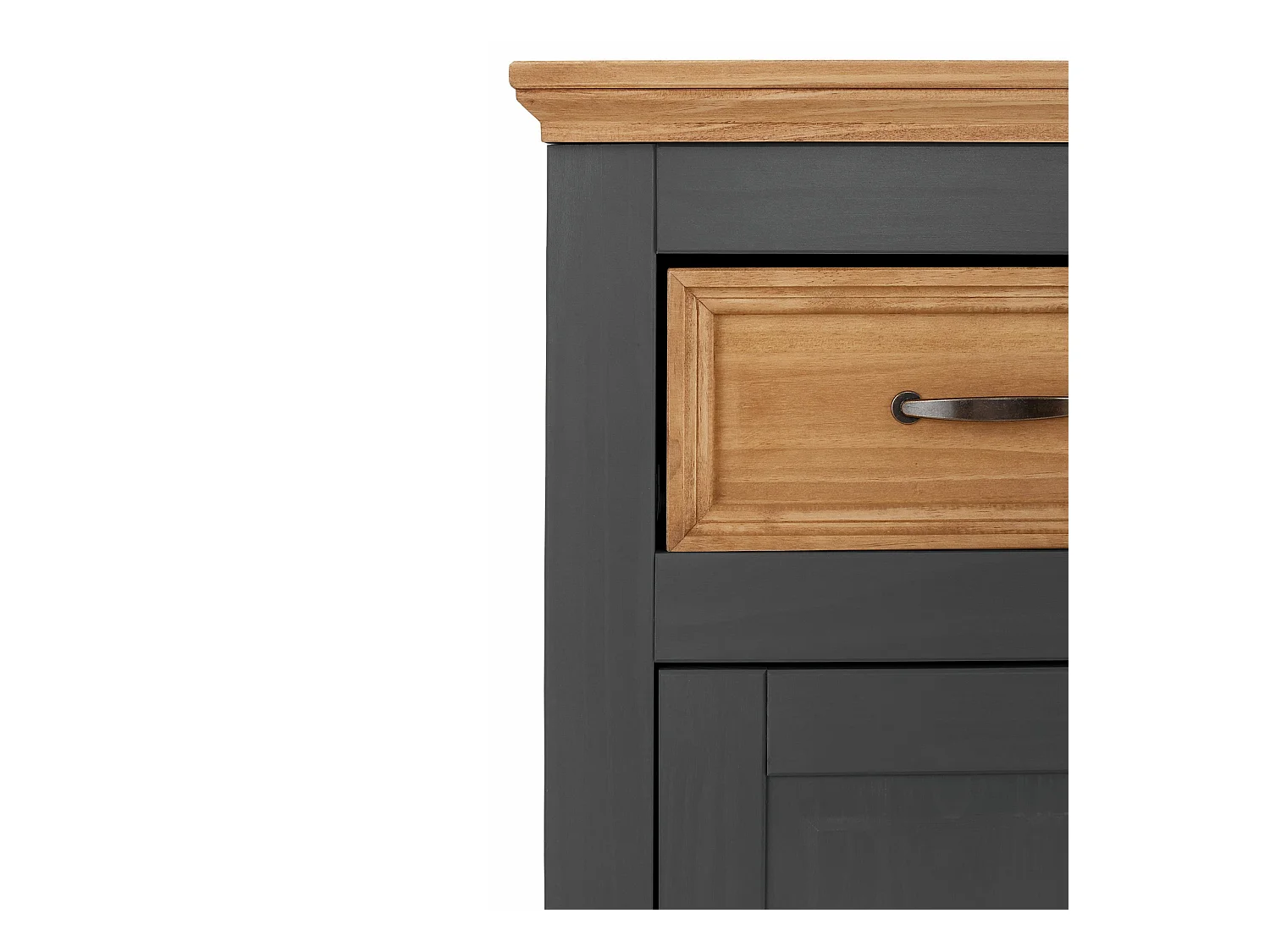 Selma | Buffet avec 4 portes et 4 tiroirs en pin anthracite