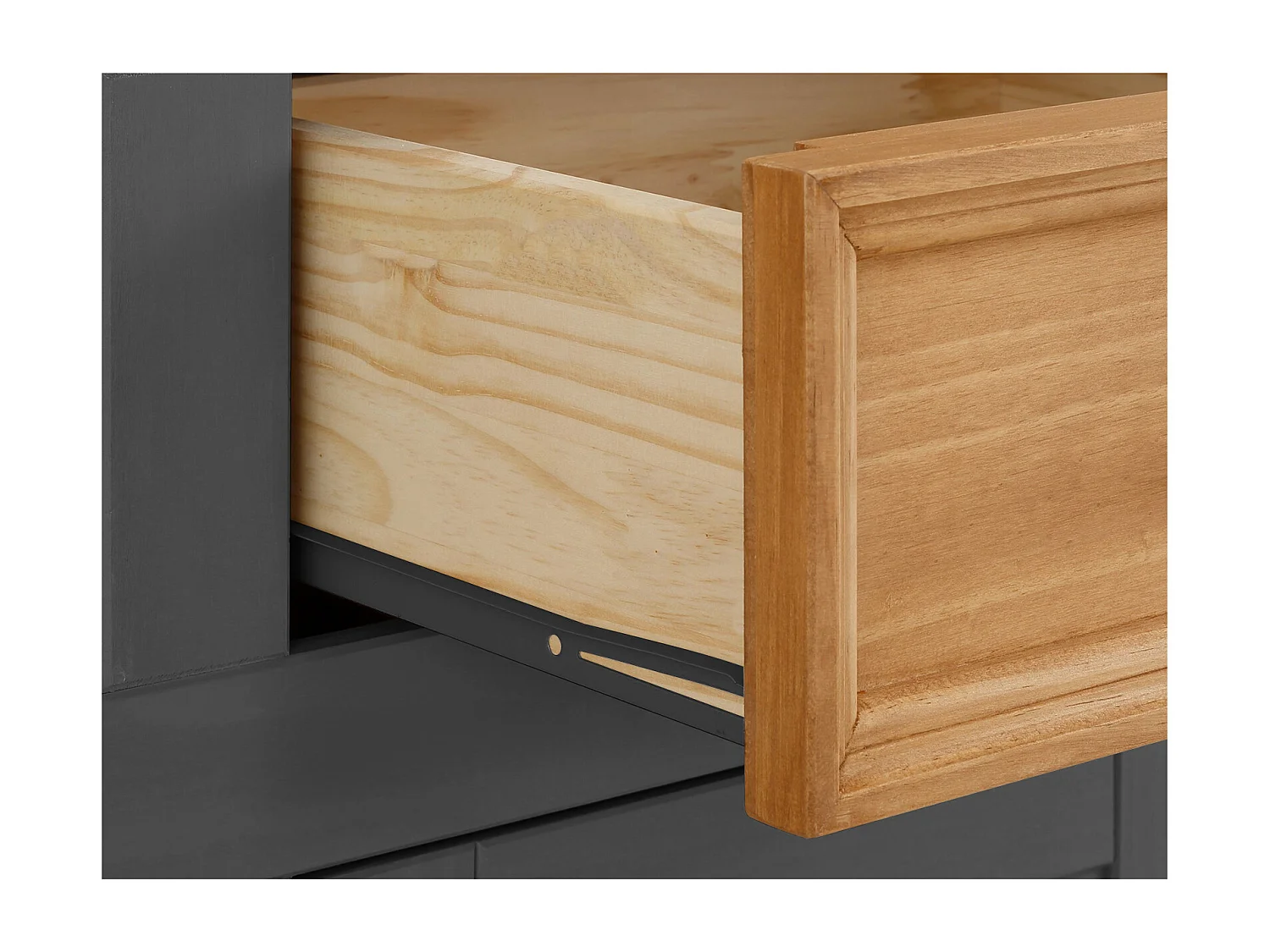 Selma-Dressoir met 4 deuren en 4 laden in grenen antraciet