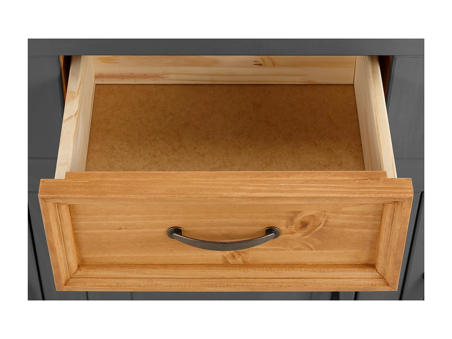 Selma-Dressoir met 4 deuren en 4 laden in grenen antraciet