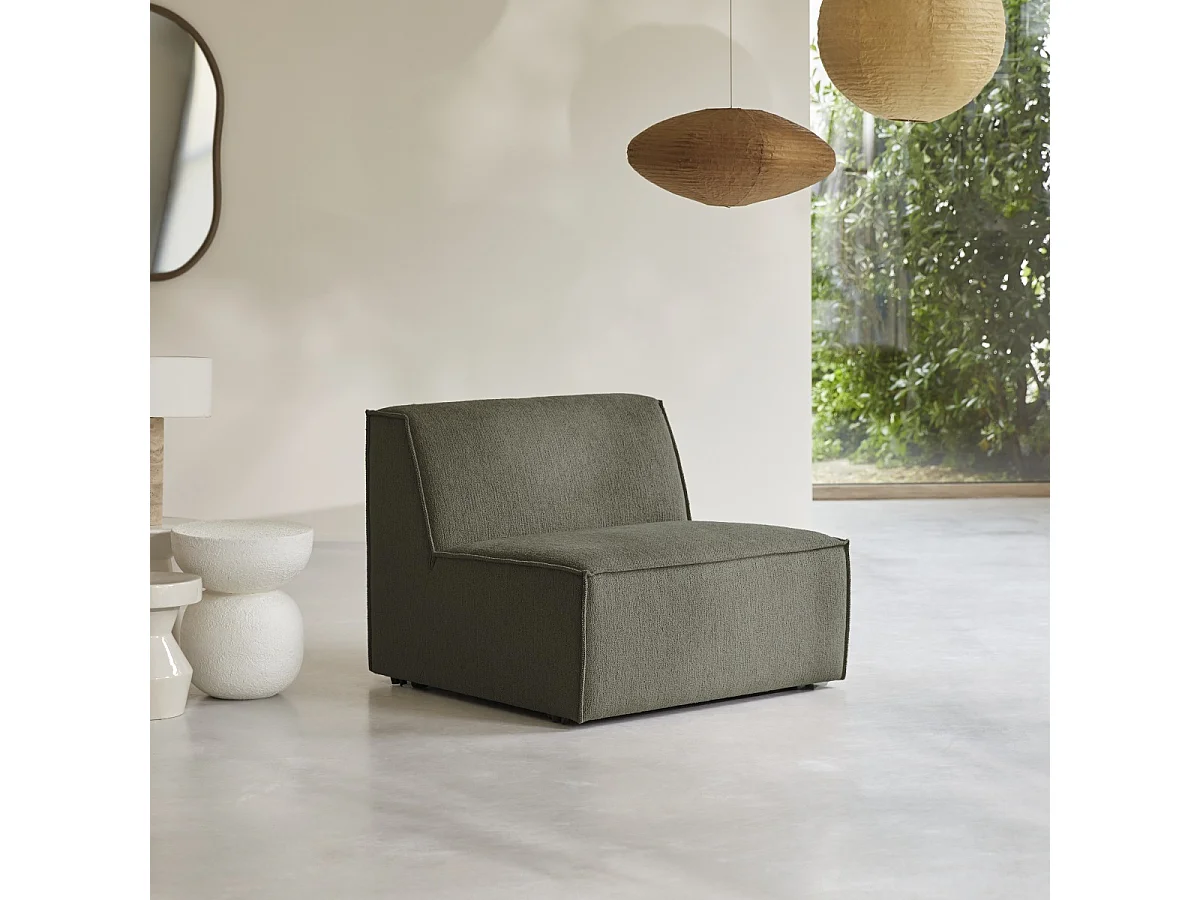 Modularer Einsitzer Dario in Mahagoni-Stoff