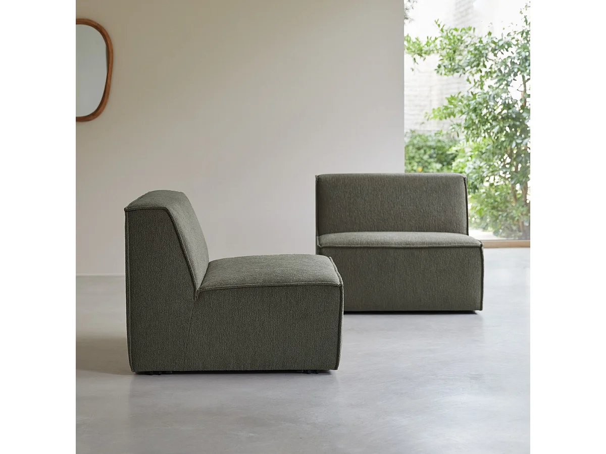 Modularer Einsitzer Dario in Mahagoni-Stoff