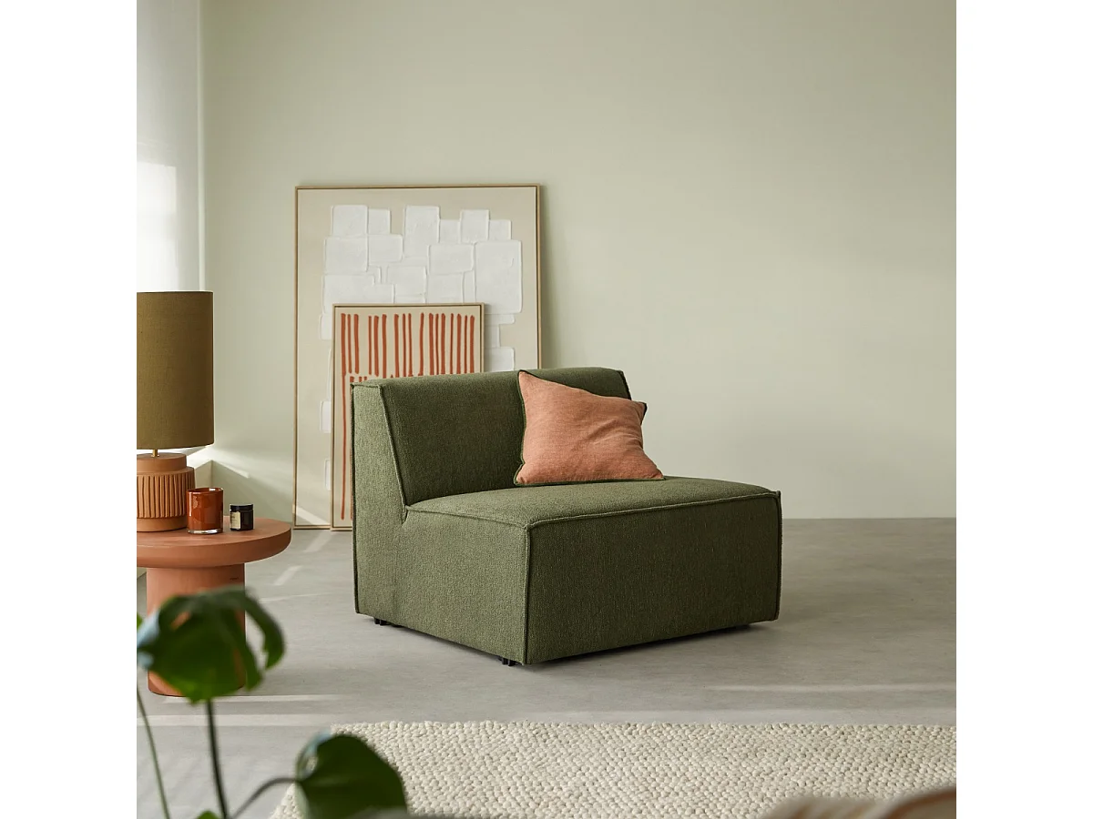 Poltrona modulabile Dario in tessuto color mogano