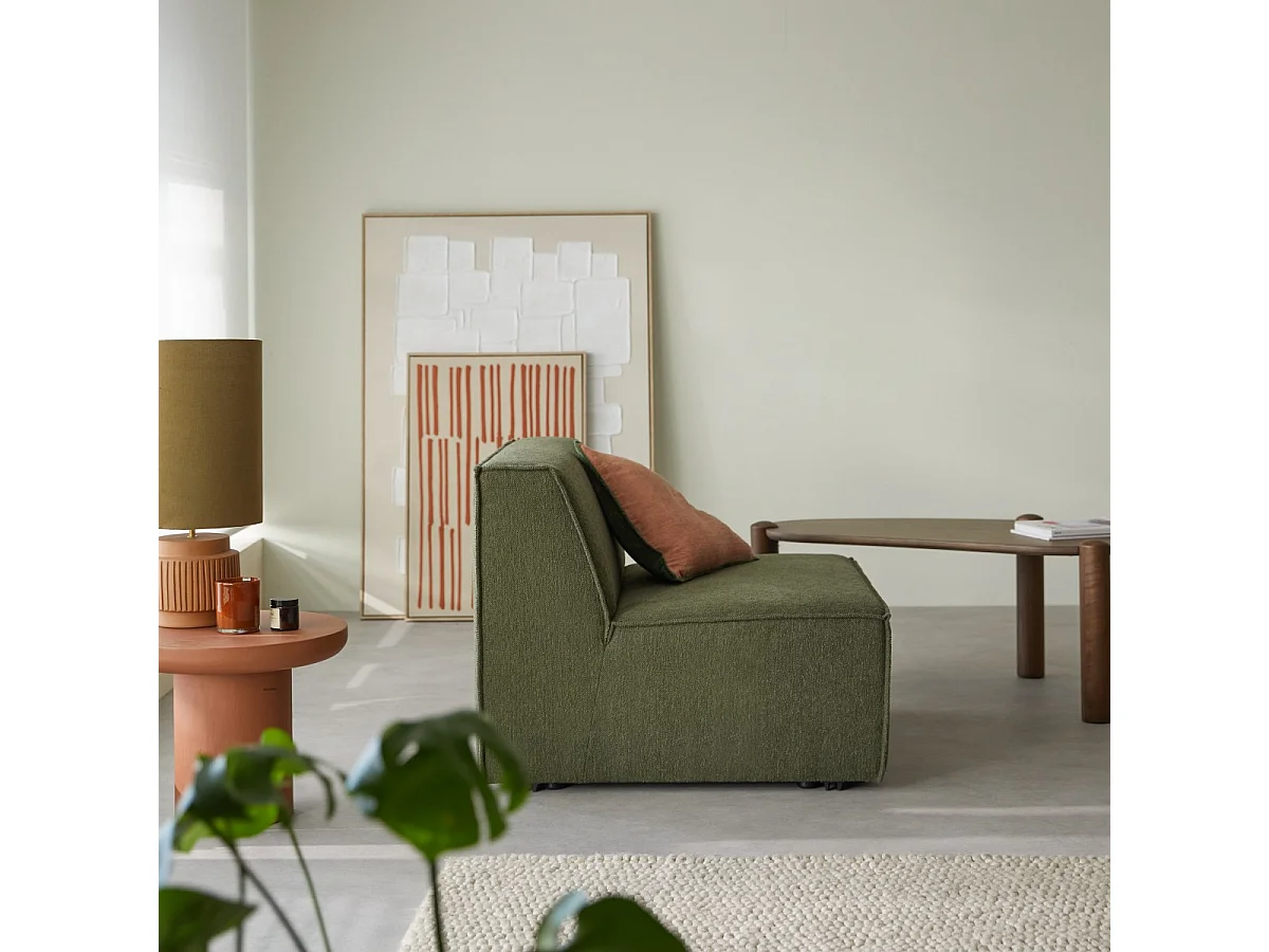 Poltrona modulabile Dario in tessuto color mogano