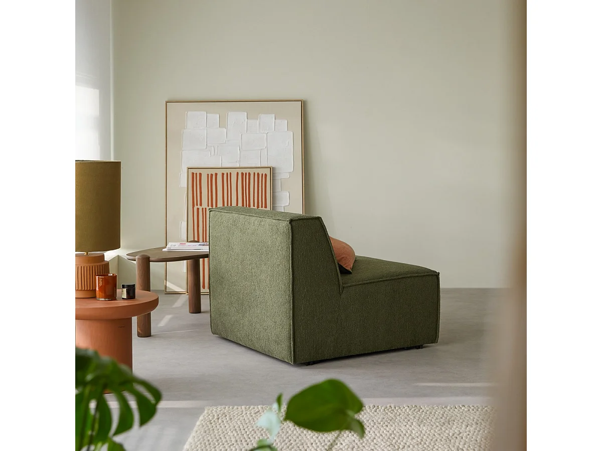 Poltrona modulabile Dario in tessuto color mogano