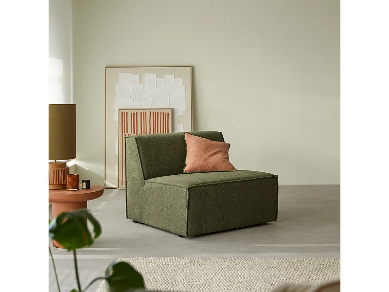 Poltrona modulabile Dario in tessuto color mogano