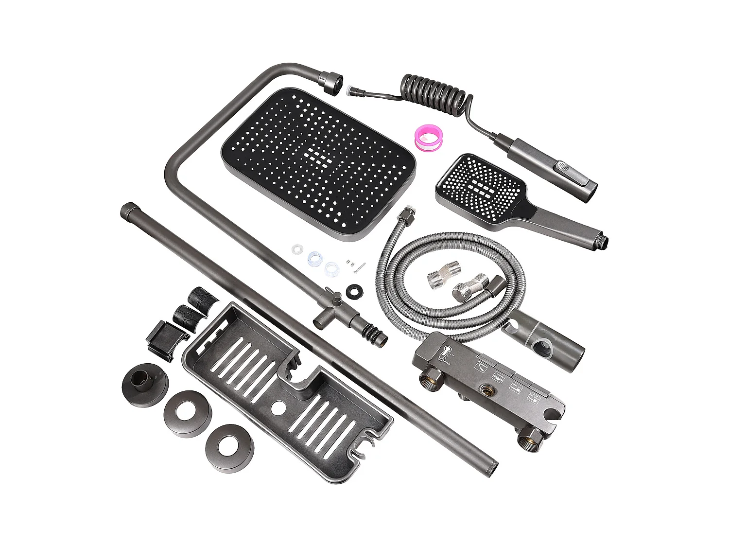 Colonne de douche - Douchette à main réglable - Robinet de Salle de Bain - 4 Fonctions - Commutation chaude et froide