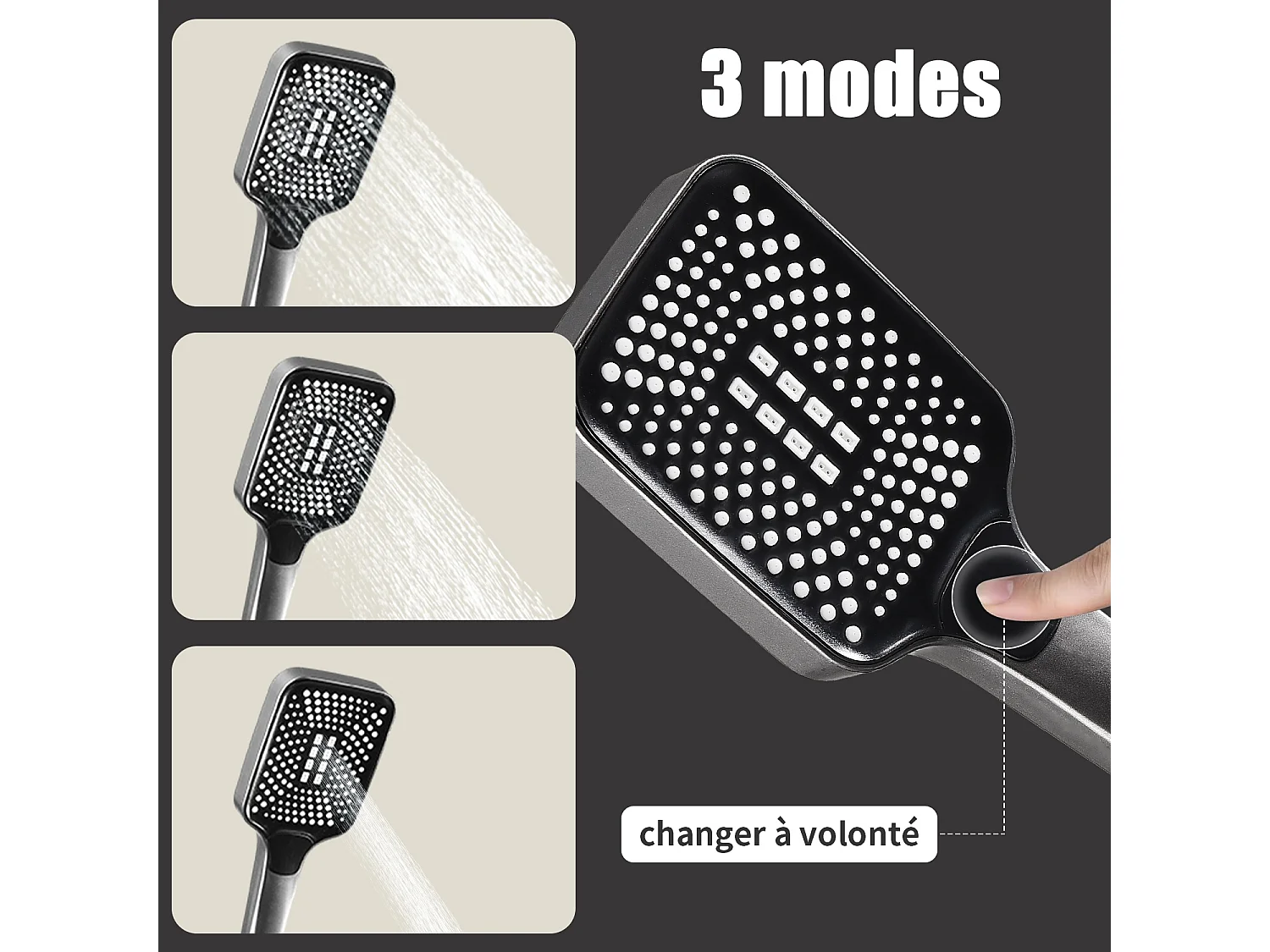 Colonne de douche - Douchette à main réglable - Robinet de Salle de Bain - 4 Fonctions - Commutation chaude et froide