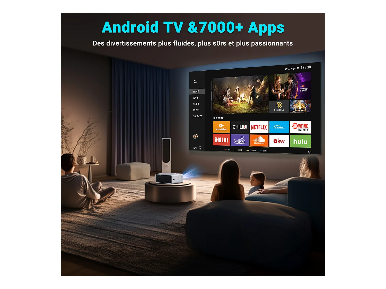 Videoprojecteur Portable 5G WiFi Bluetooth, Mini Projecteur 4k 1080P Full HD, Video Projecteur Compatible Android/iOS/TV