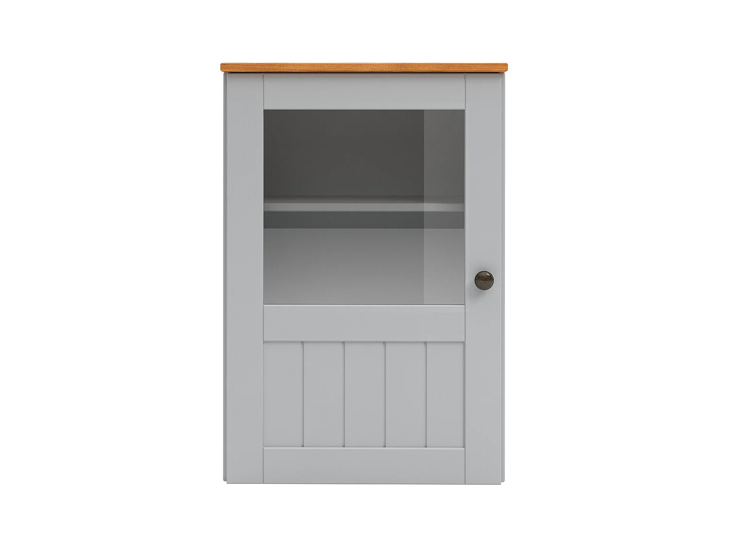Alby II | Armario de pared con 1 puerta de cristal en gris pino