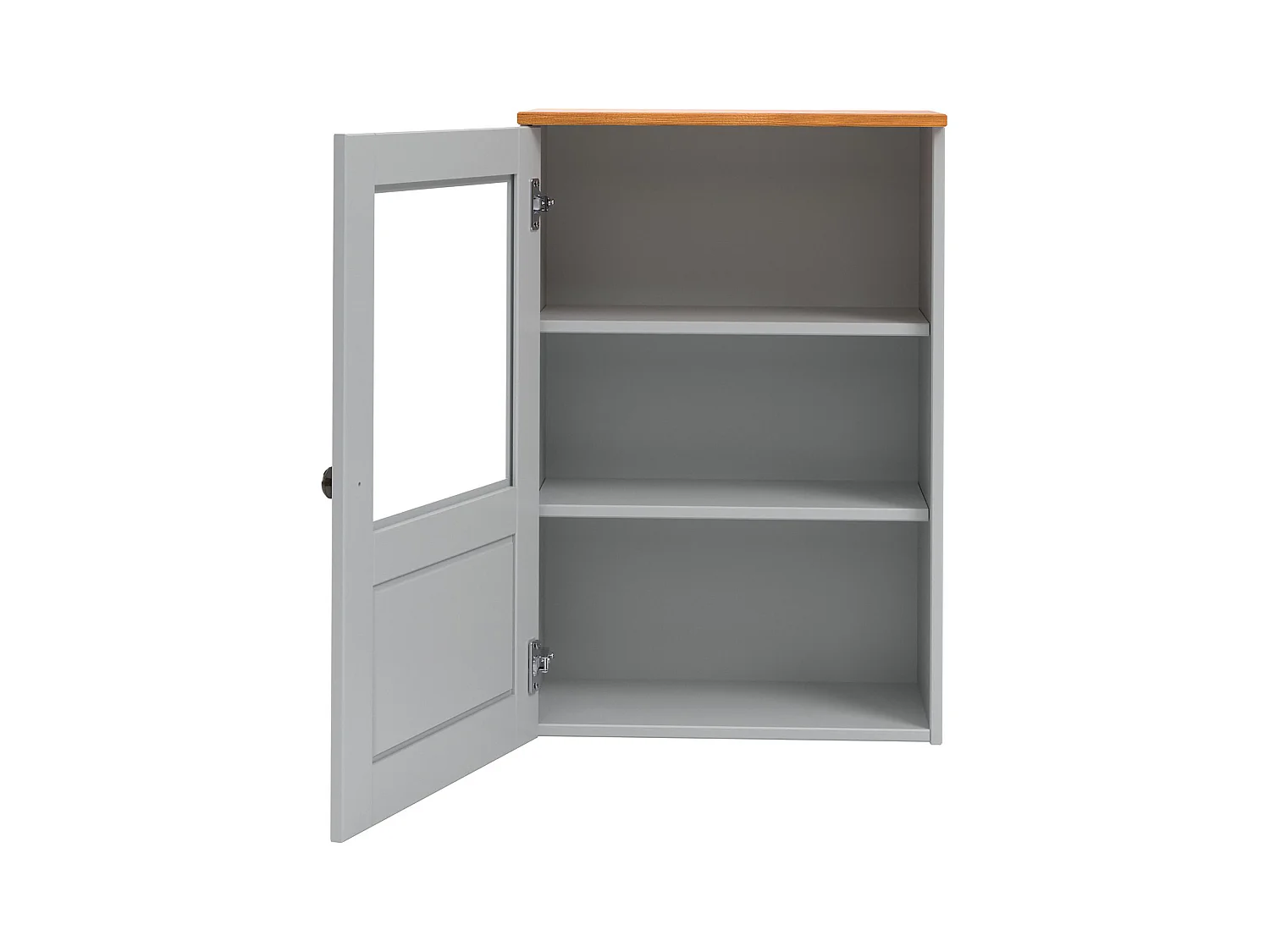 Alby II | Armario de pared con 1 puerta de cristal en gris pino