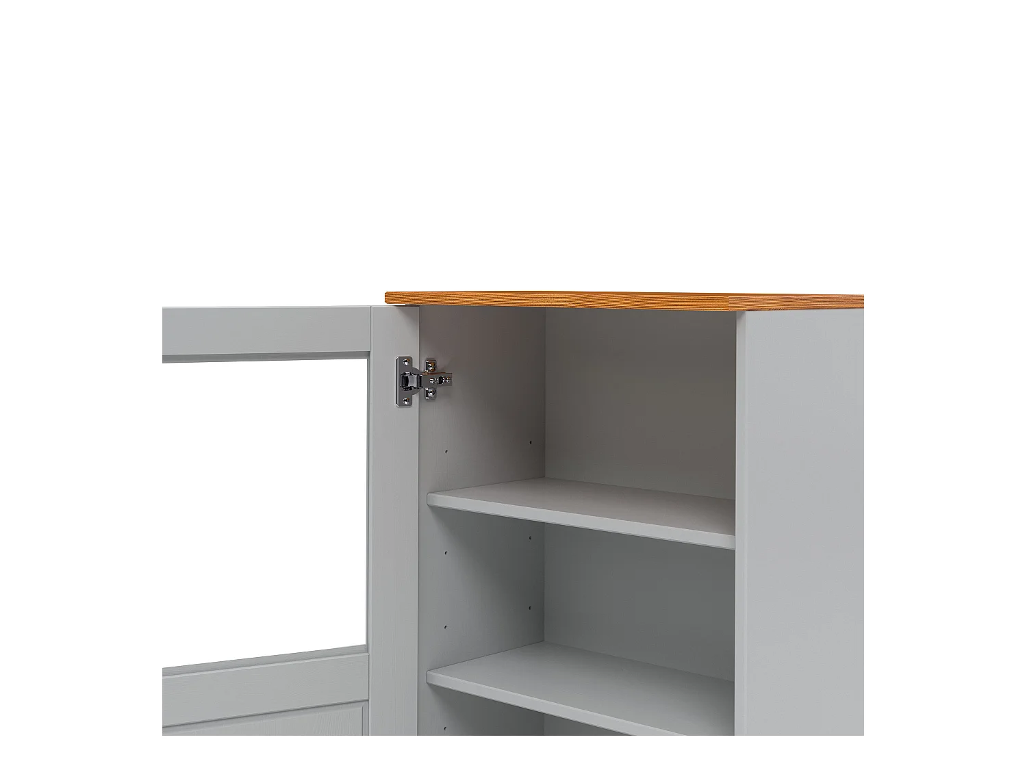 Alby II | Armario de pared con 1 puerta de cristal en gris pino