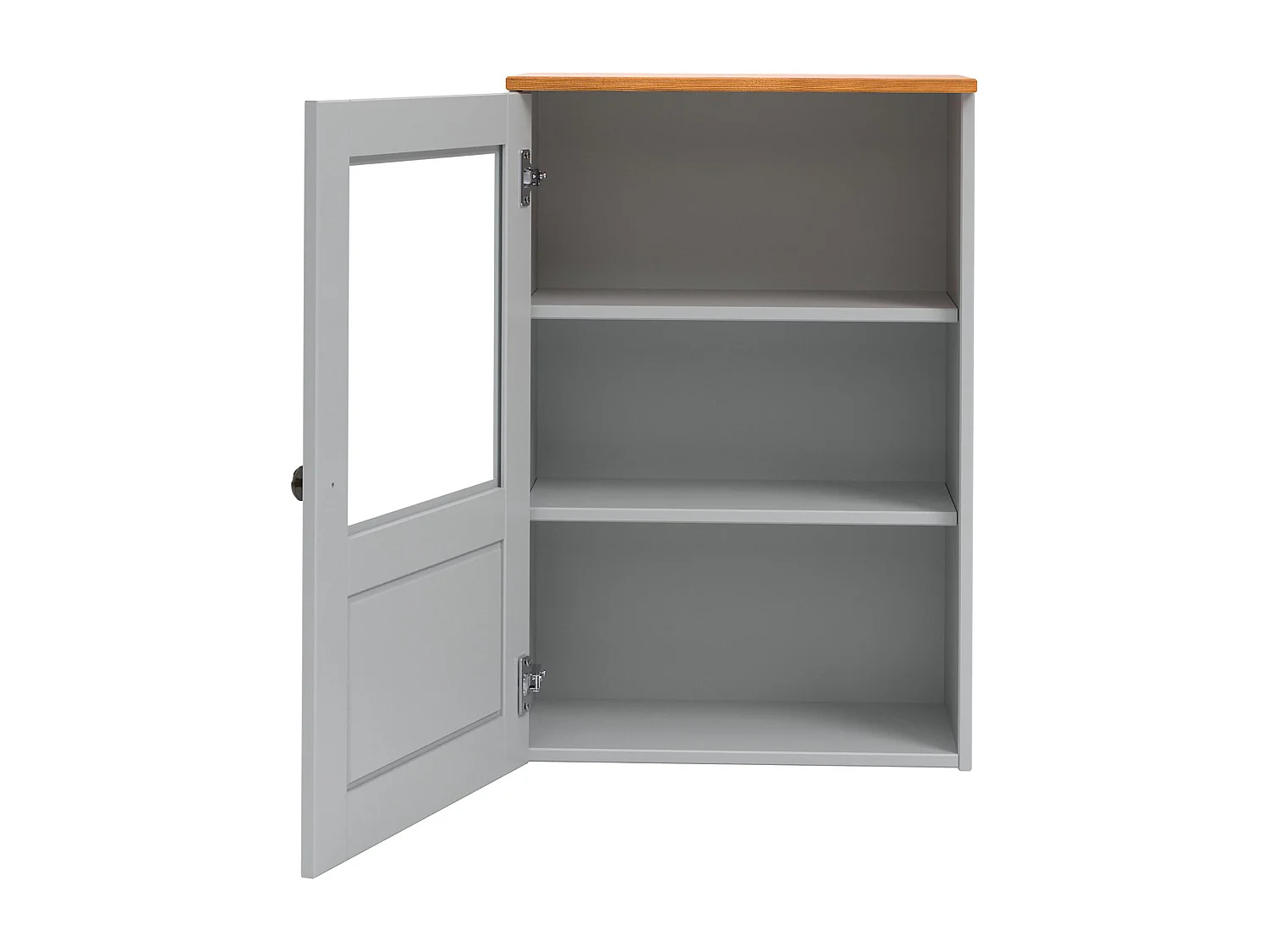 Alby II | Armoire murale avec 1 porte vitrée en gris sapin