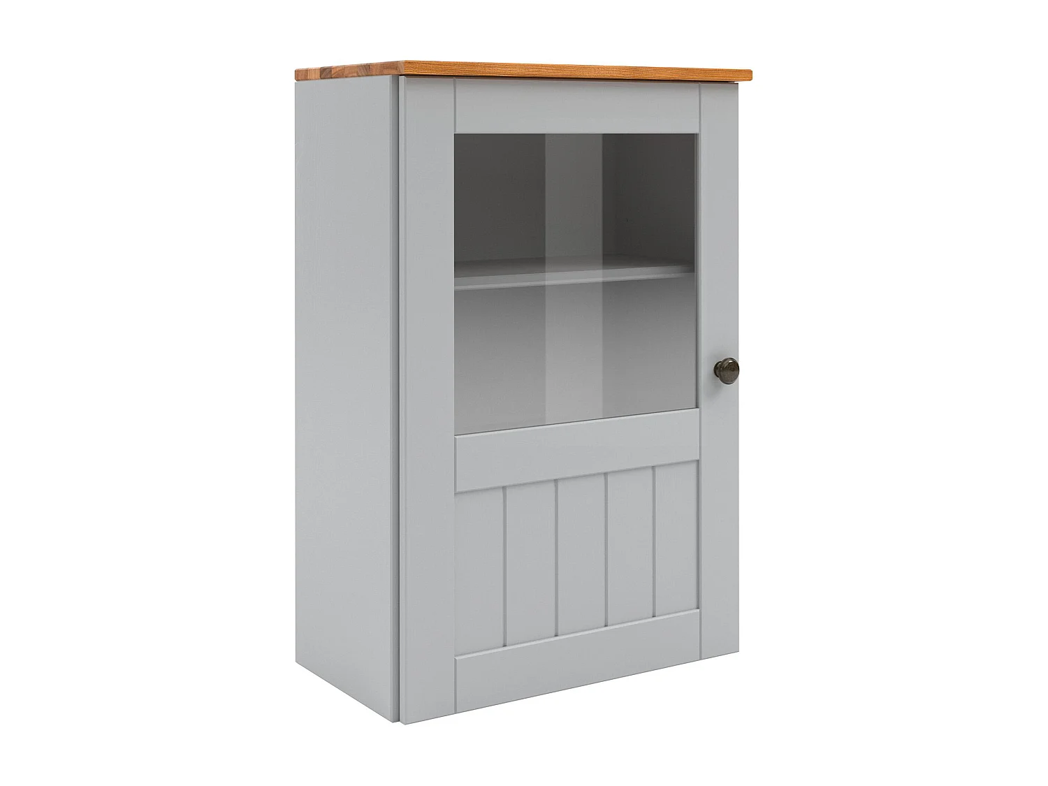 Alby II | Armoire murale avec 1 porte vitrée en gris sapin