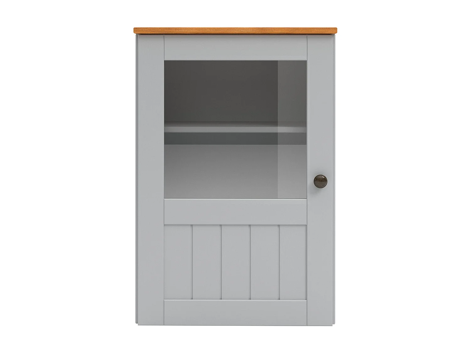 Alby II | Armoire murale avec 1 porte vitrée en gris sapin