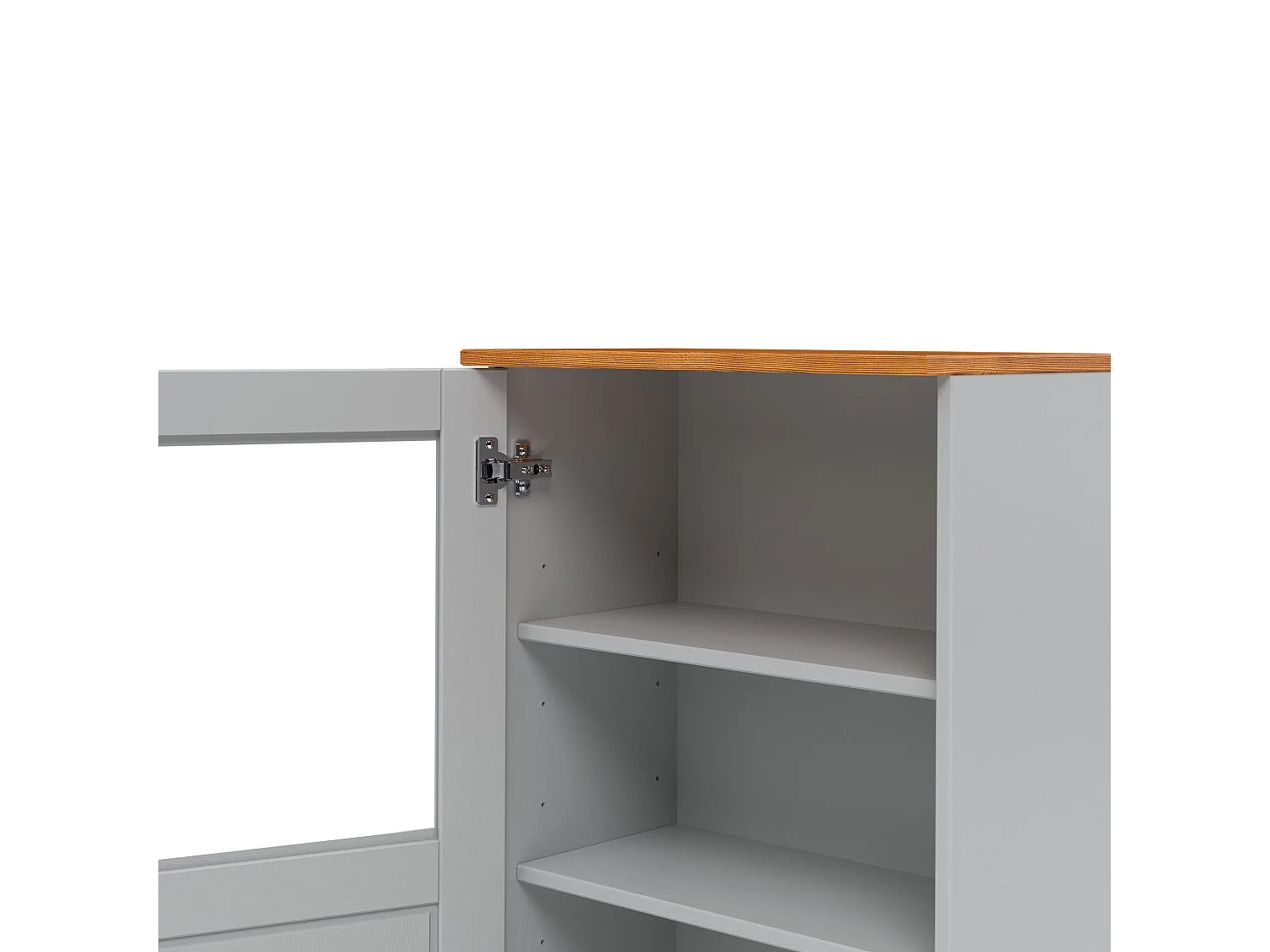 Alby II | Armoire murale avec 1 porte vitrée en gris sapin