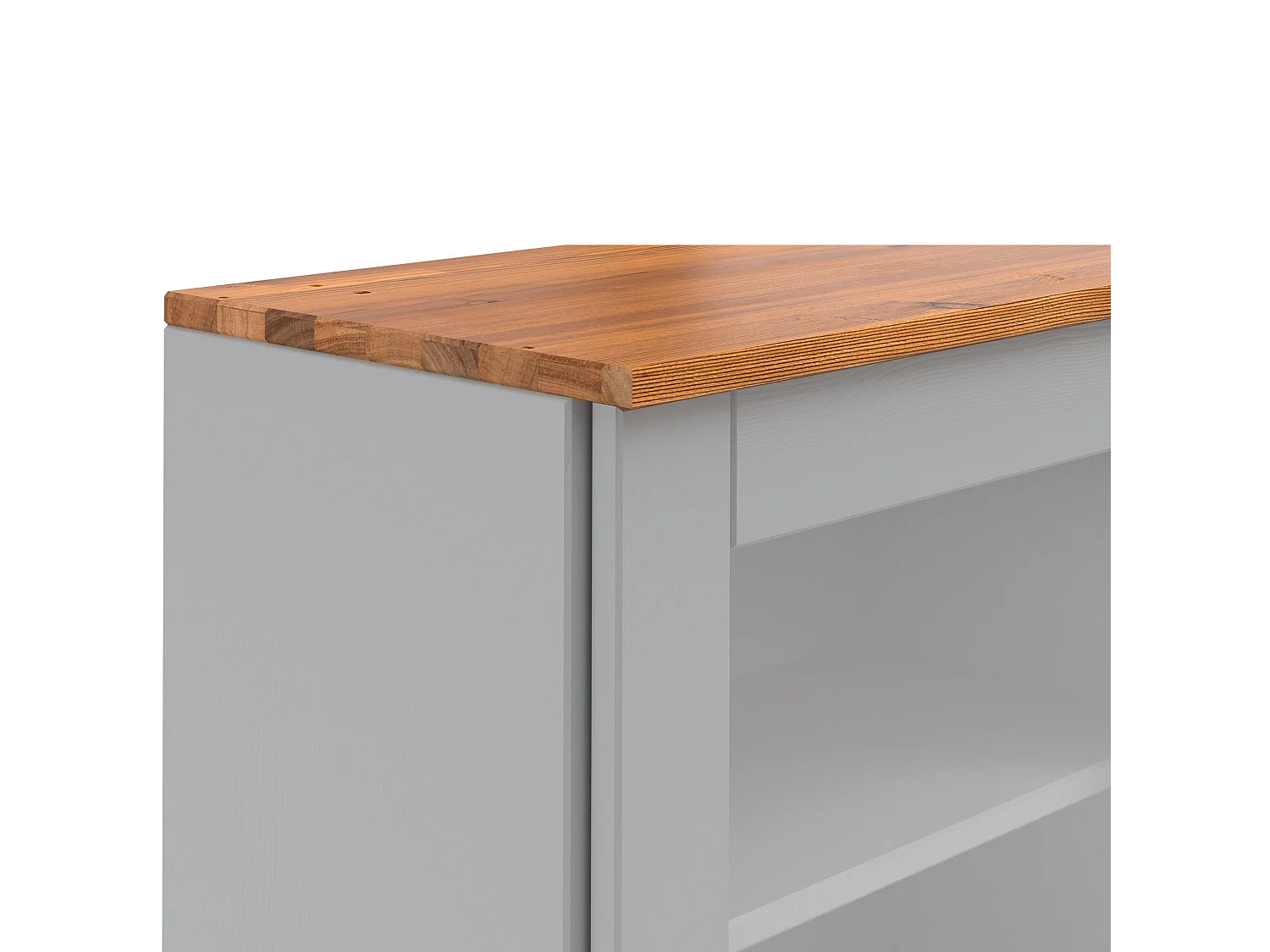 Alby II | Armoire murale avec 1 porte vitrée en gris sapin