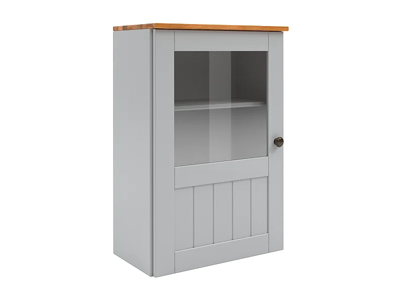 Alby II | Armoire murale avec 1 porte vitrée en gris sapin
