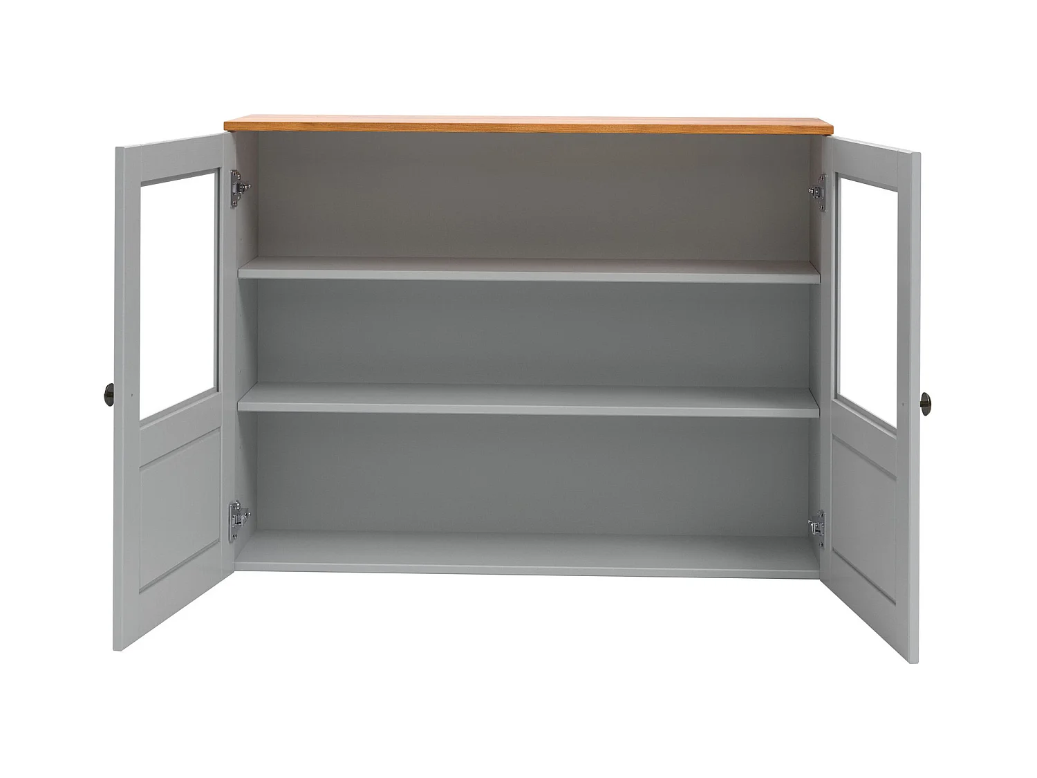 Alby II | Armario de pared con 2 puertas de cristal en gris pino