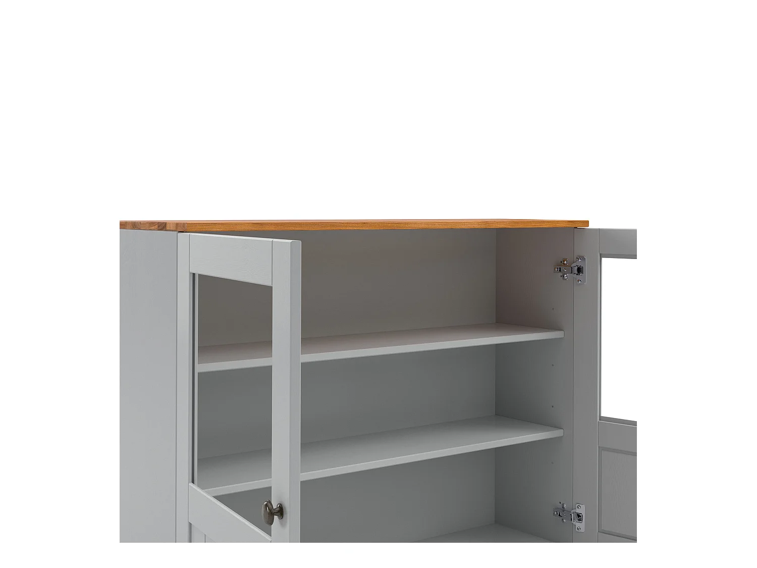 Alby II | Armario de pared con 2 puertas de cristal en gris pino