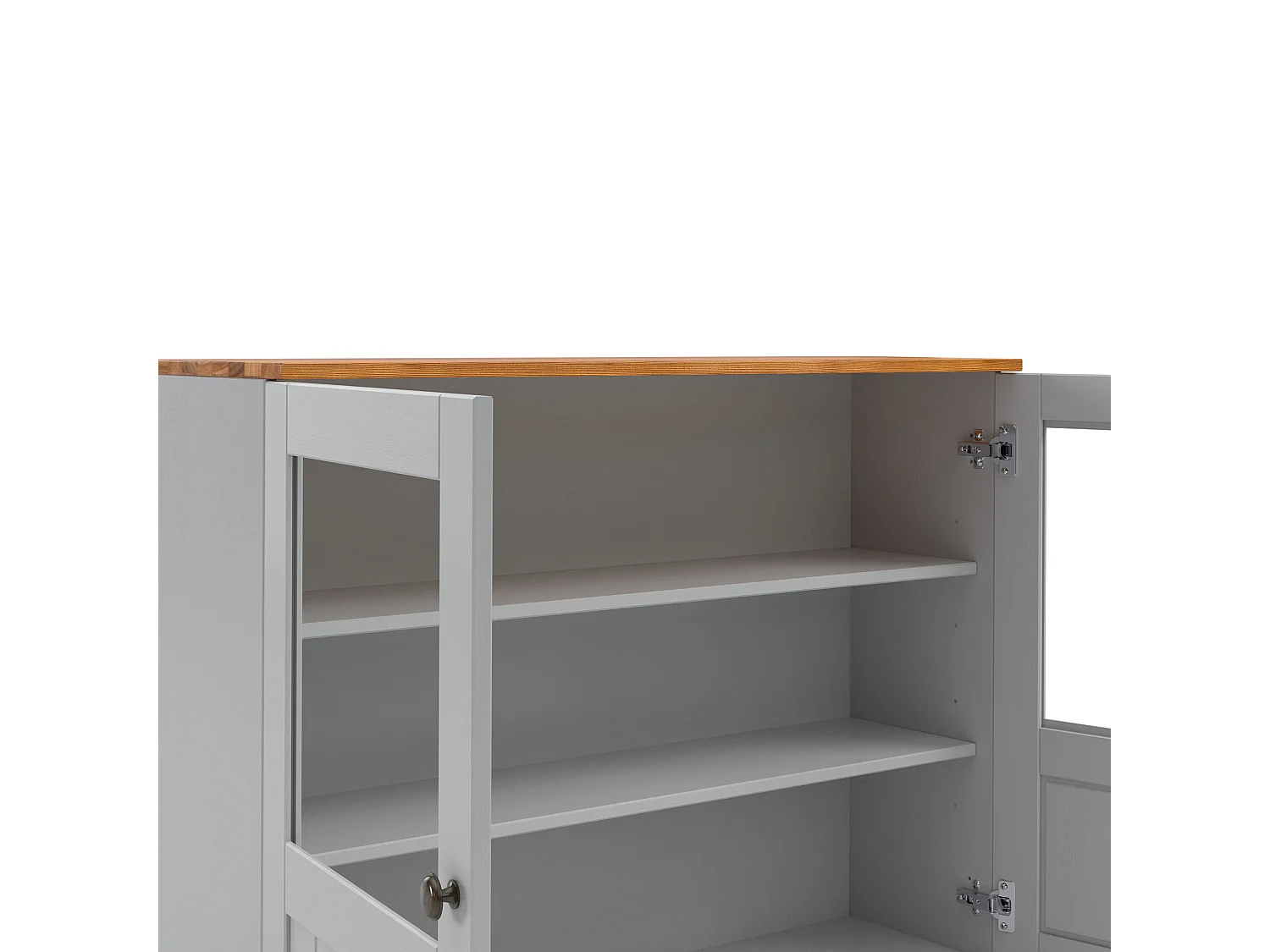 Alby II | Armoire murale avec 2 portes vitrées en gris sapin