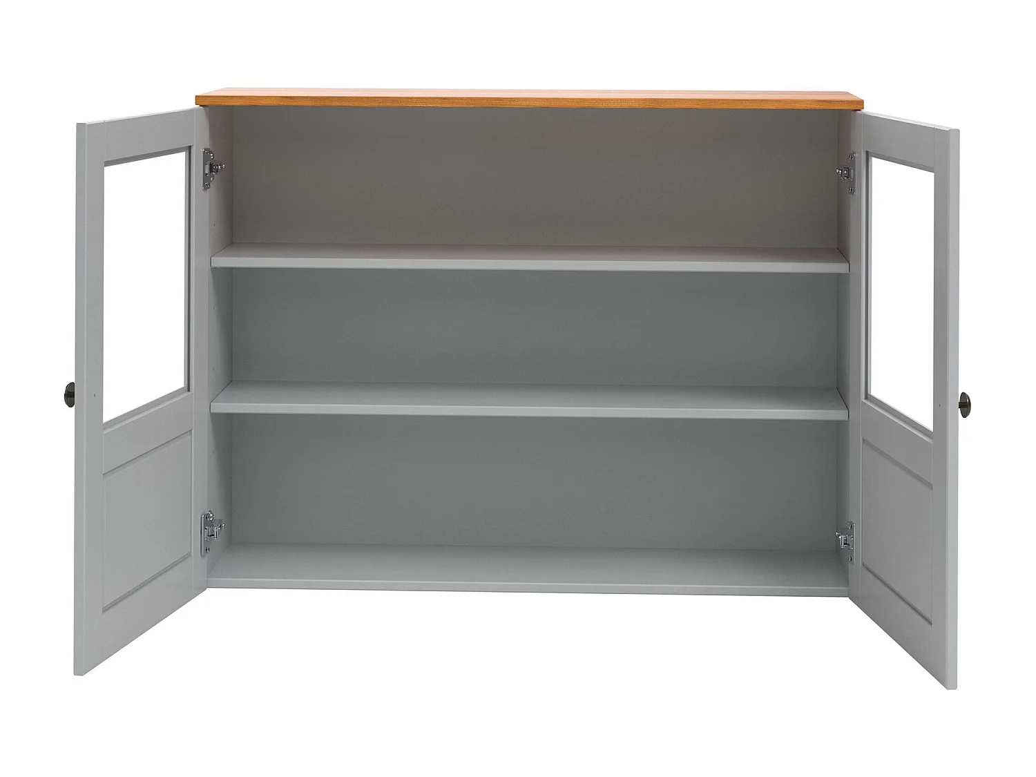 Alby II | Armoire murale avec 2 portes vitrées en gris sapin