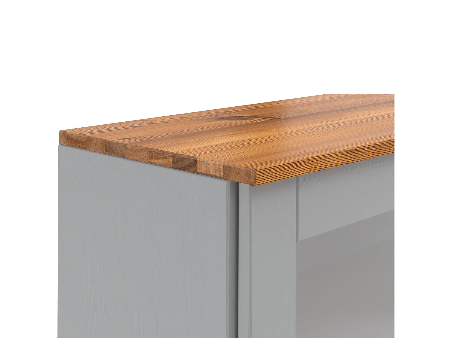 Alby II | Armoire murale avec 2 portes vitrées en gris sapin