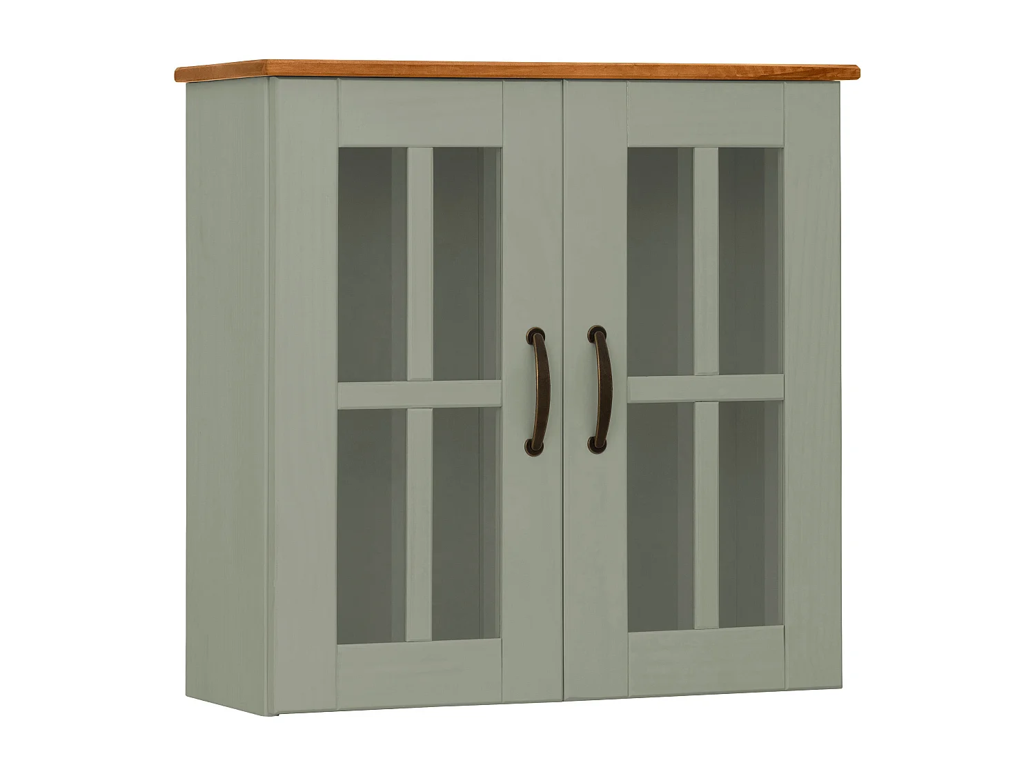 Alby | Armoire murale avec 2 portes vitrées en vert sapin