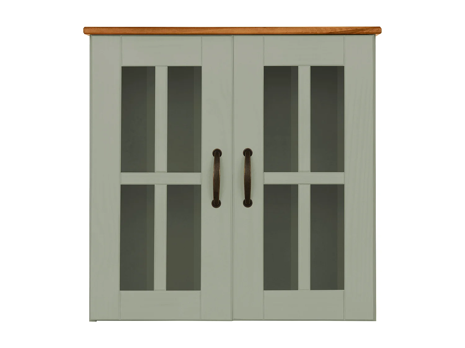 Alby | Armario de pared con 2 puertas de cristal en verde pino