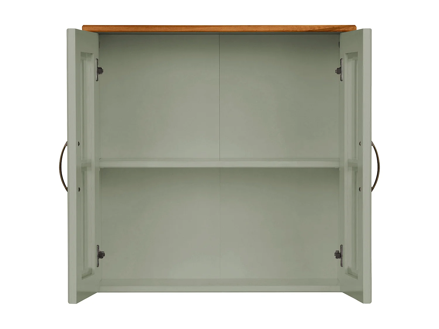 Alby | Armario de pared con 2 puertas de cristal en verde pino