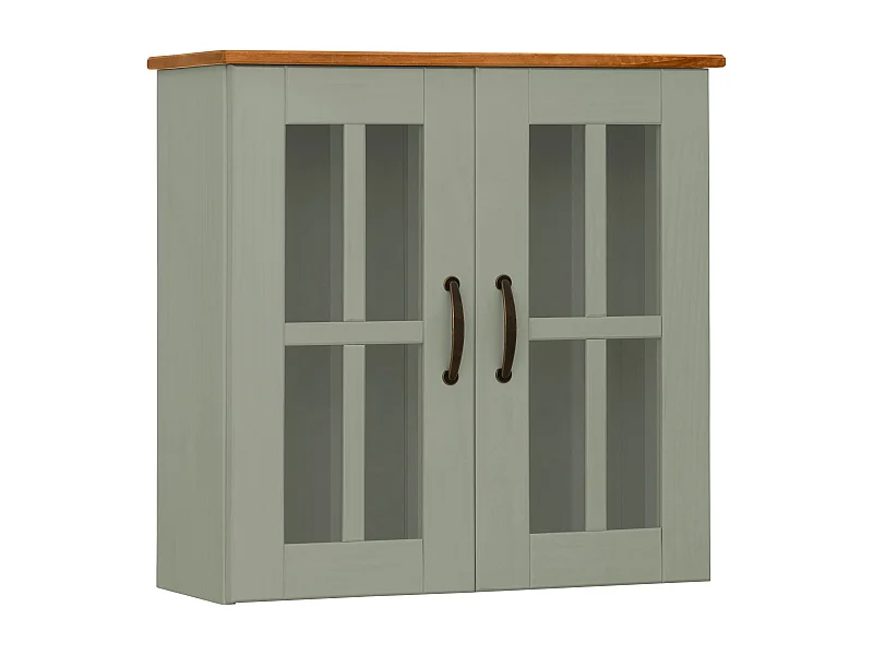 Alby | Armoire murale avec 2 portes vitrées en vert sapin