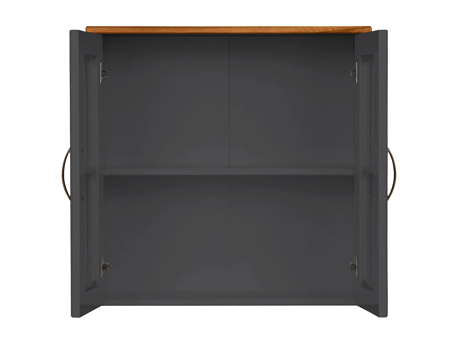 Alby | Armoire murale avec 2 portes vitrées en pin anthracite