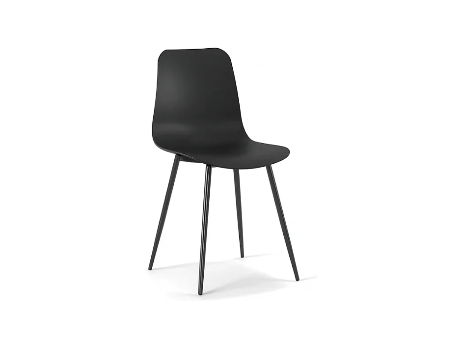 Wave, Set di 4 Sedia in polipropilene con gambe metallo verniciato (50cm X 58cm H. 85cm)| Duzzle