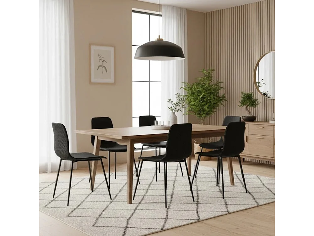 Wave, Set di 4 Sedia in polipropilene con gambe metallo verniciato (50cm X 58cm H. 85cm)| Duzzle