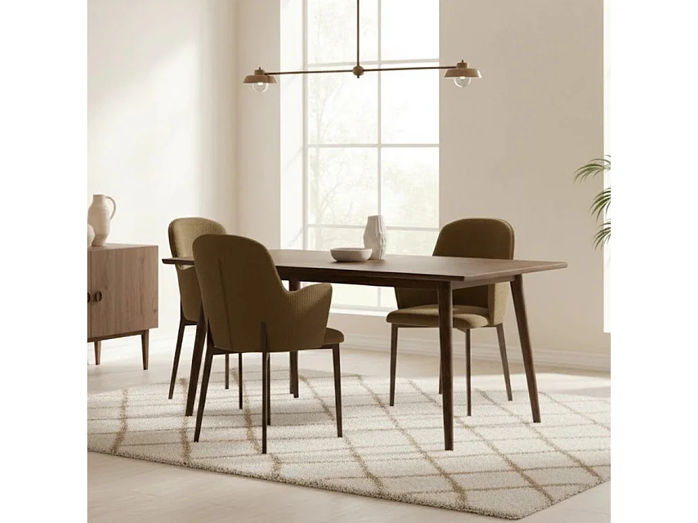 Hug, Set di 4 Sedia in tessuto easy-clean con gambe in metallo verniciato (53.5cm X 62.5cm H. 80cm)| Duzzle