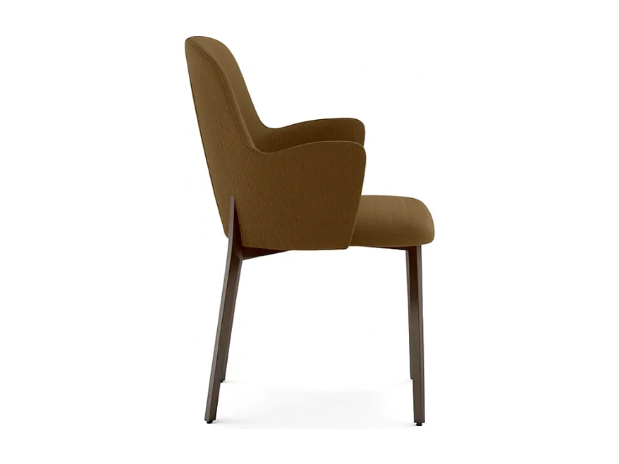 Hug, Set di 4 Sedia in tessuto easy-clean con gambe in metallo verniciato (53.5cm X 62.5cm H. 80cm)