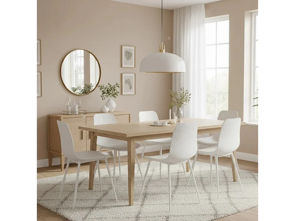 Wave, Set di 4 Sedia in polipropilene con gambe metallo verniciato (50cm X 58cm H. 85cm)| Duzzle