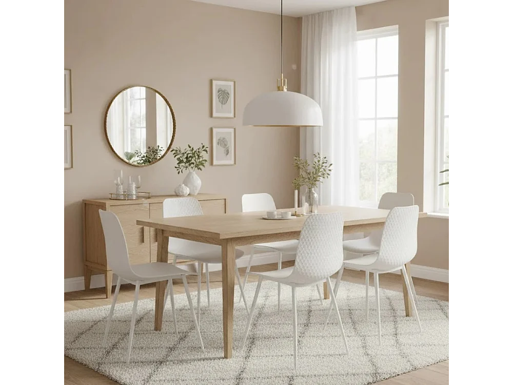 Wave, Set di 4 Sedia in polipropilene con gambe metallo verniciato (50cm X 58cm H. 85cm)