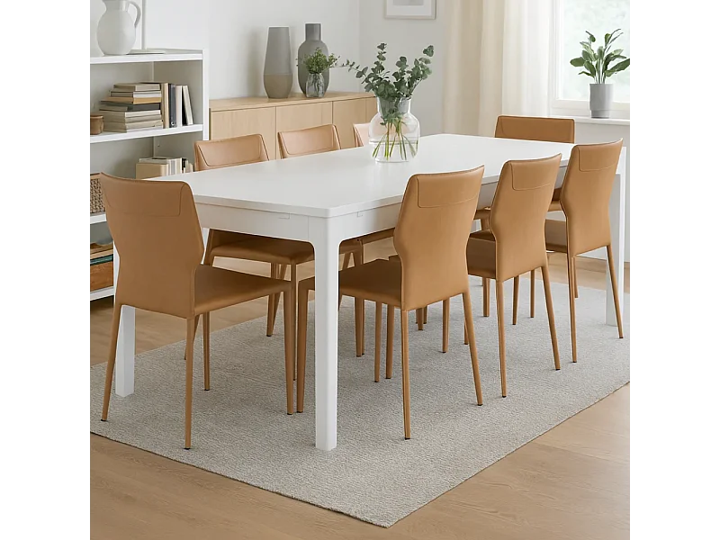 Lara, Set di 2 Sedia in similcuoio (56cm X 44cm H. 86.5cm)