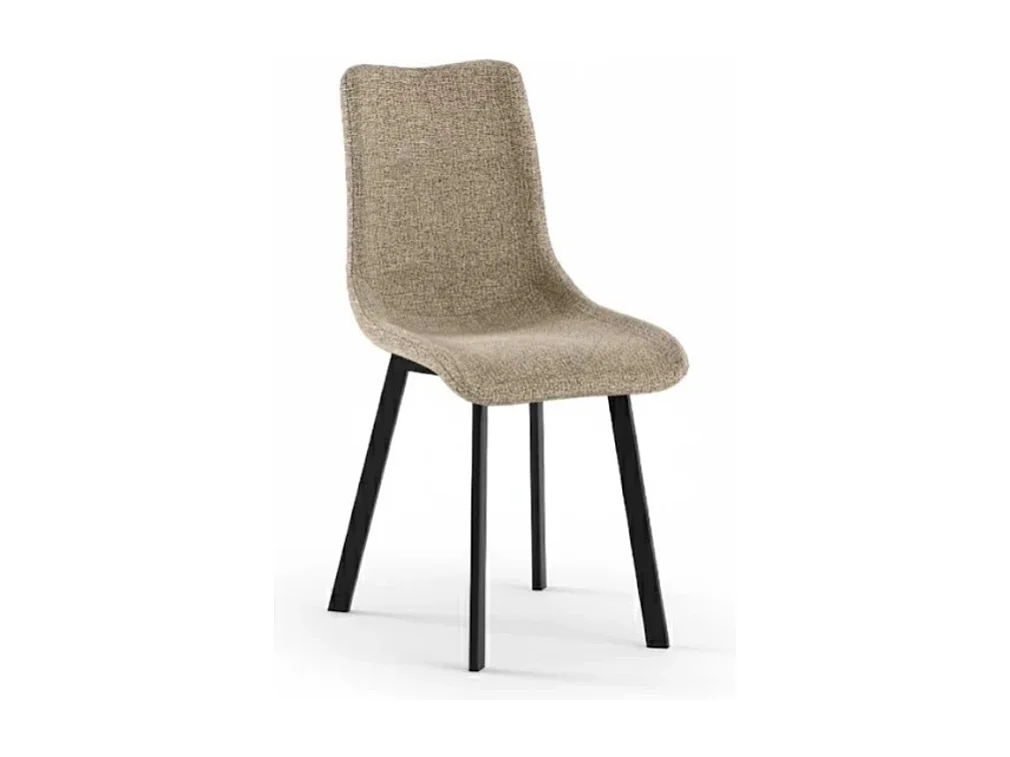 Set de 4 sillas tapizadas de diseño moderno en tela easy-clean Grace - Beige