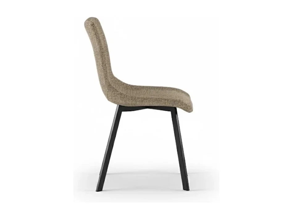 Set de 4 sillas tapizadas de diseño moderno en tela easy-clean Grace - Beige