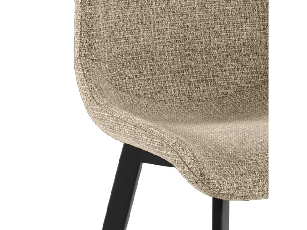 Set de 4 sillas tapizadas de diseño moderno en tela easy-clean Grace - Beige