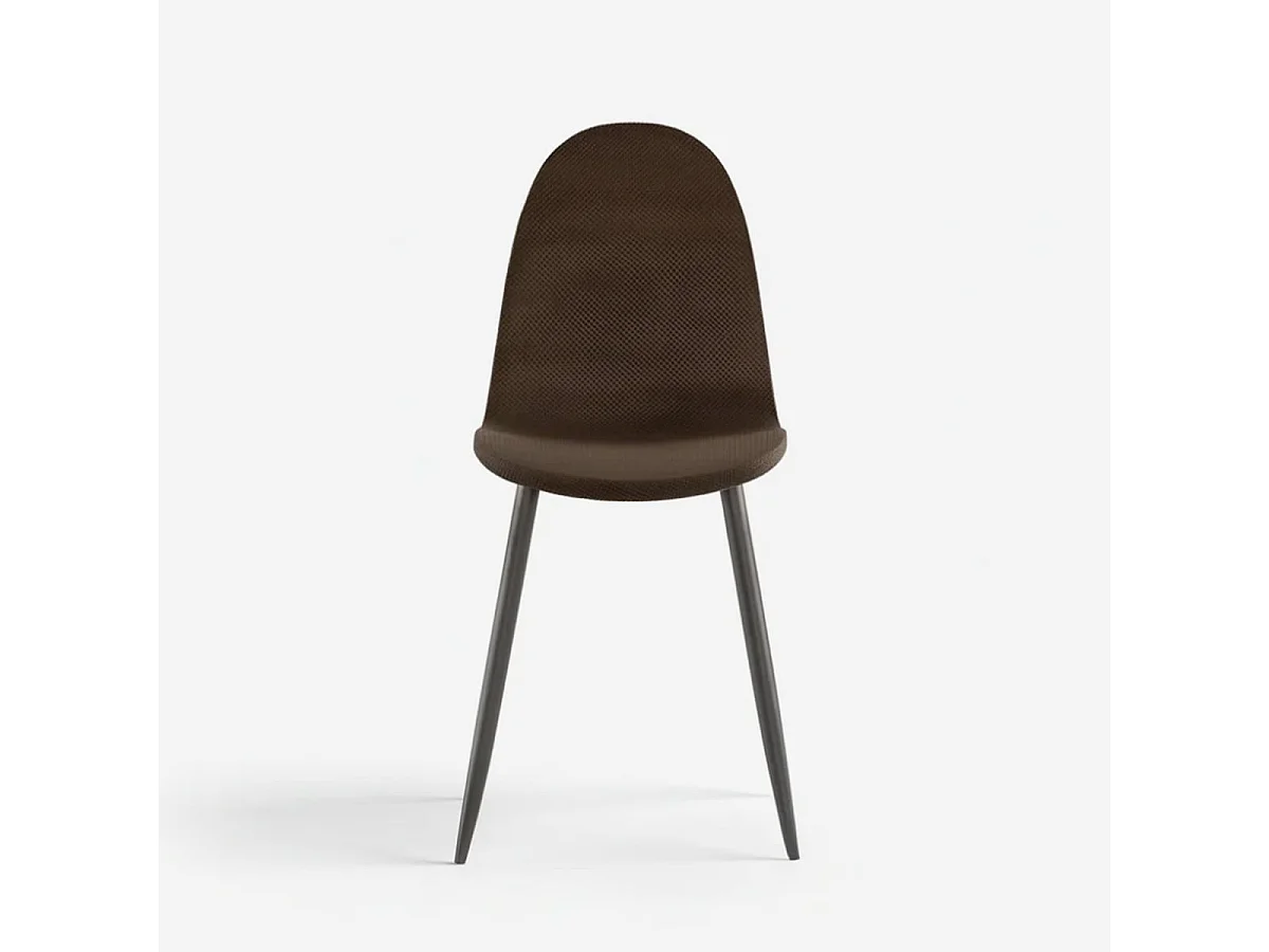 Set de 4 sillas de comedor acolchadas en ratán sintético Vienna - Marrón