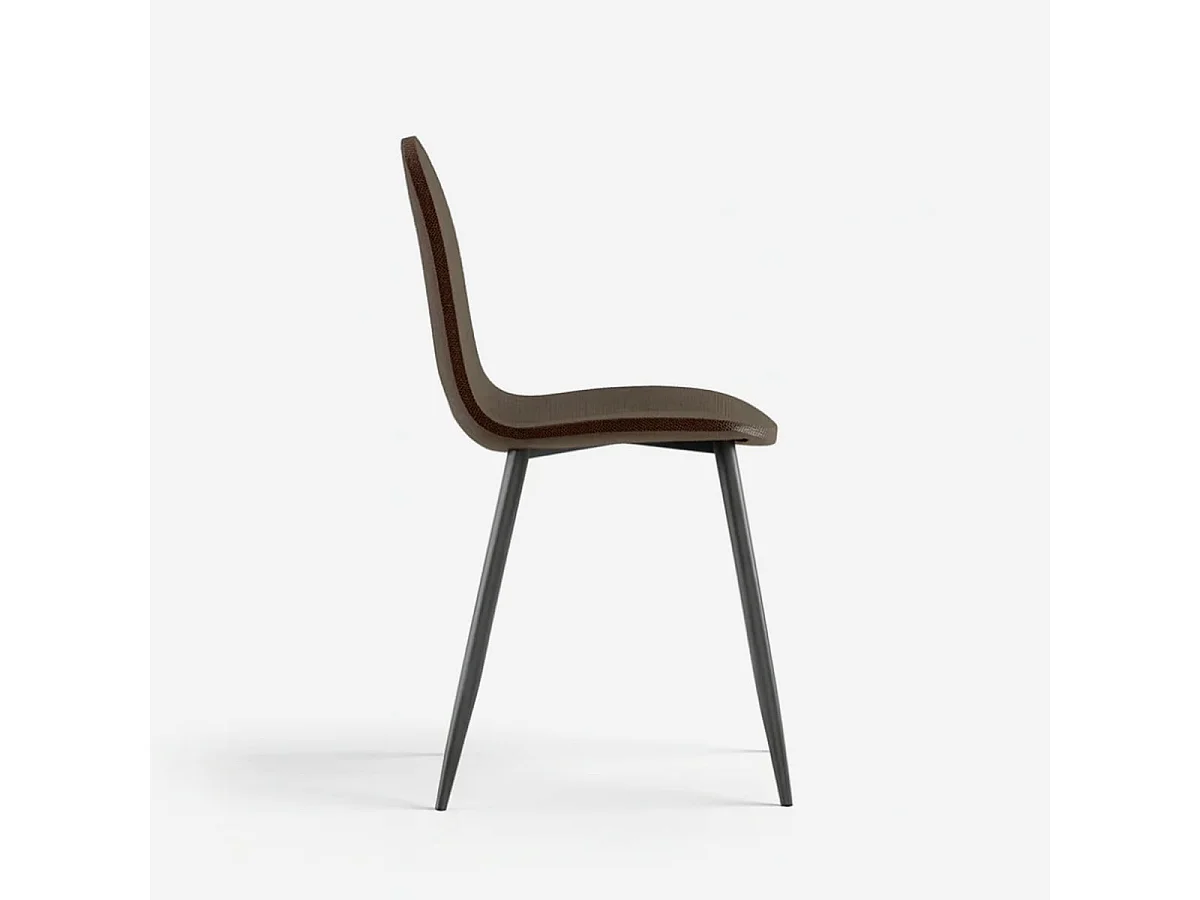 Set de 4 sillas de comedor acolchadas en ratán sintético Vienna - Marrón