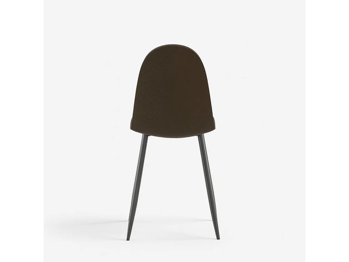 Set de 4 sillas de comedor acolchadas en ratán sintético Vienna - Marrón