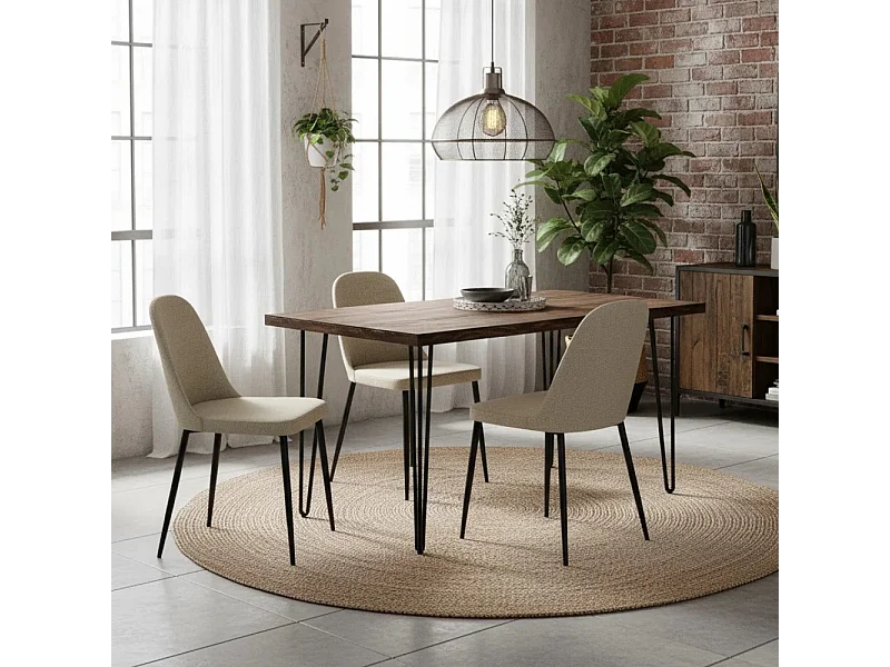 Corvina, Set di 4 Sedia in tessuto (55cm X 46cm H. 85cm)