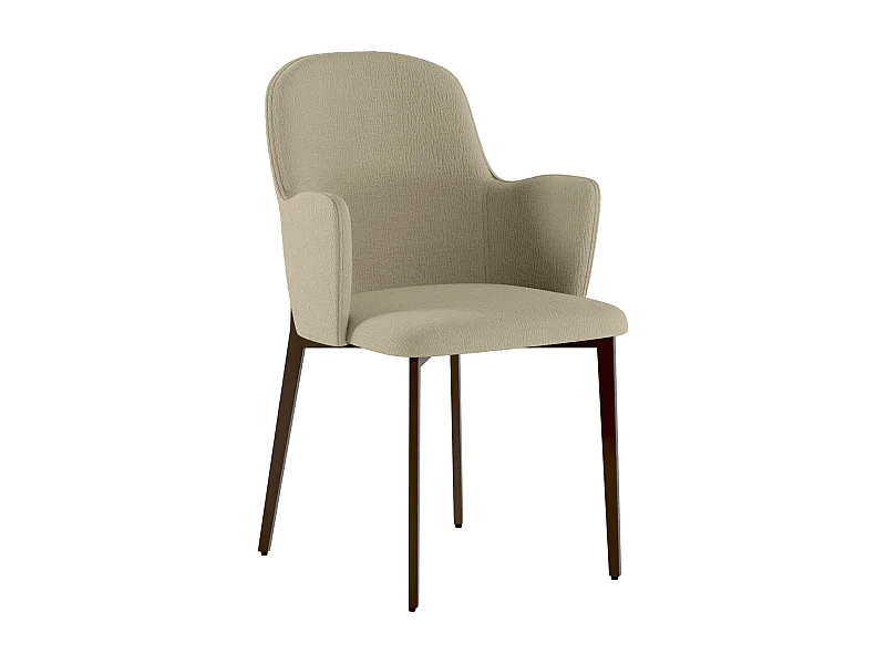 Hug, Set di 4 Sedia in tessuto easy-clean con gambe in metallo verniciato (53.5cm X 62.5cm H. 80cm)| Duzzle