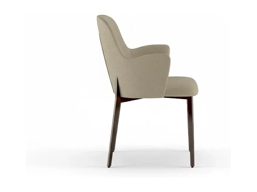 Hug, Set di 4 Sedia in tessuto easy-clean con gambe in metallo verniciato (53.5cm X 62.5cm H. 80cm)| Duzzle