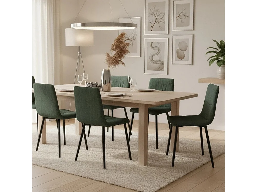 Daisy, Set di 4 Sedia in tessuto easy-clean con gambe in metallo verniciato (46cm X 55cm H. 87.5cm)| Duzzle