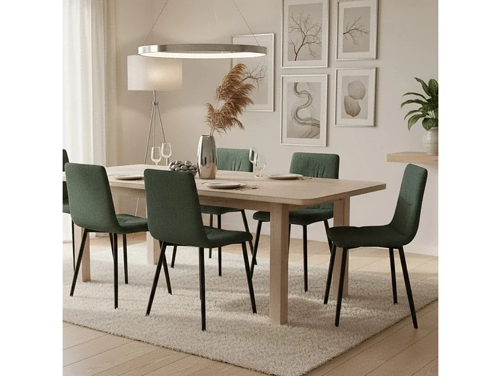 Daisy, Set di 4 Sedia in tessuto easy-clean con gambe in metallo verniciato (46cm X 55cm H. 87.5cm)| Duzzle